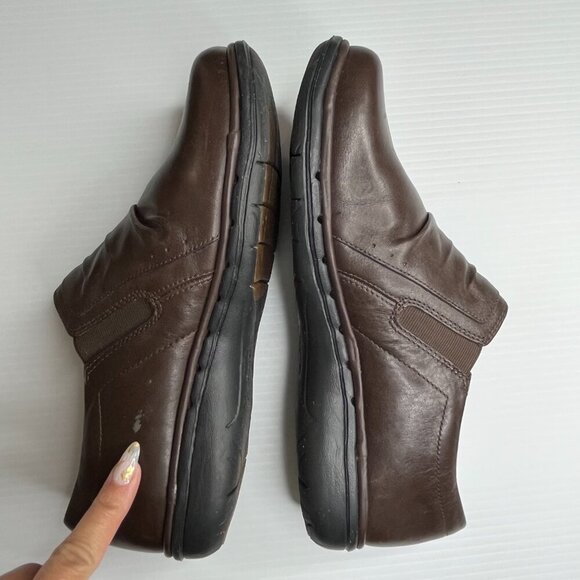 CLARKS Loafers Comfort Slip On Shoes Womens Artisan Unstructured Brown Leather 7 - Picture 8 of 11